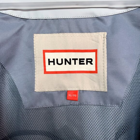 HUNTER Abbey Short Rubberized Rain Jacket w/ Hood XL Silver Grey NWT - Picture 11 of 17